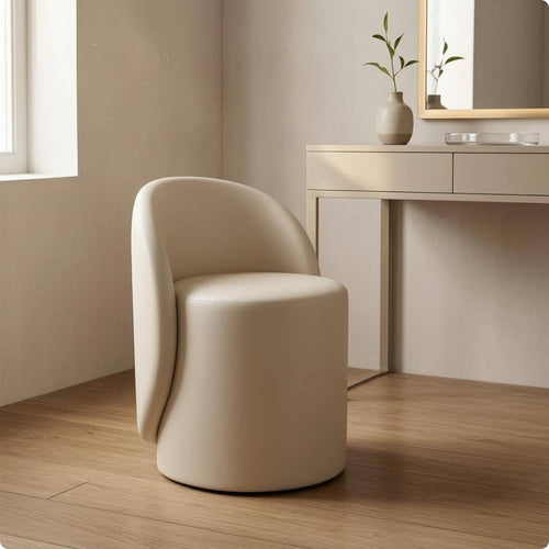 Upholstered Vanity Stool Minimalist Low-Back Vanity Chair Upholstered Makeup Chair Padded Seat Dressing Stool Backrest Support