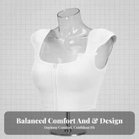 Cosplay Chest Binder Undergarment Shoulder Pads Zipper Closure Shoulder Pad Binder Top Breathable Shapewear Top for Tomboys