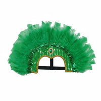Feather Headdress Feathered Design Feather Headpiece Carnival Headpiece Paillette Ed and Gem Ed Performance Girl Headdress