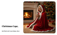 Santadesign Cape Full Length Design Long Red Holiday Mantle Attached Hood