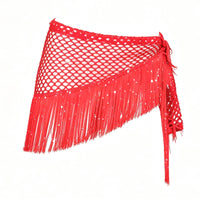 Belly Dance Hip Scarf Breathable Sequin Fringe Skirt Shiny for Stage Performance
