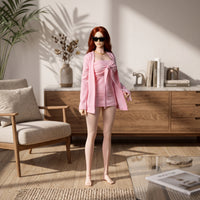 Dress Set with Coat Open-Front Dress with Coat Two-Piece for Display, Hobbyists