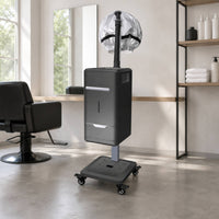 Floor-Standing Hair Steamer 110V Silver-Toned Hooded Hair Steamer Beauty Equipment Caster Wheels