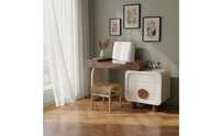 Double Use Flip-Top Vanity Desk Minimalist Design Small Space Dressing Table Compartmentalized Storage Flip Top Vanity Desk 3-in-1 Design for Dorm Room