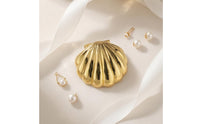 Shell-Shaped Jewelry Box Compact Clamshell Jewelry Box Sturdy