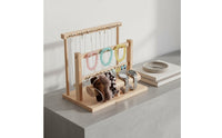 Wooden Jewelry Display Rack Solid Wood & Metal Construction Wooden Jewelry Stand