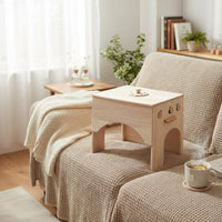 Cabinet-Style Warmth Application Box Arched Cutouts Wood Warmth Application Box Side Handle Botanical Warming Roll