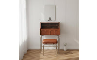 Retro Dressing Table with Stool Sturdy Wood Wooden Makeup Vanity with Drawers Modern Vanity Desk with Illuminated Mirror