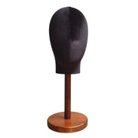 Mannequin Head with Wooden Base Countertop Head Mannequin Sturdy Hat Display Stand for Boutique Owners, Milliners