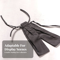 Black Doll Pants with Straps Cloth Material 1/6 Scale Action Figure Outfit