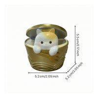 Cat Can Ornament Textured Feline Mug Figurine Easy to Display Home Decor Item