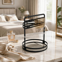 Rotating Makeup Organizer Desktop Space Saving Rotating Skincare Organizer Neat and Tidy Two Tier Makeup Stand Bedroom, Washroom