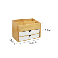 Bamboo Desk Drawer Organizer Compact Desktop Drawer Storage Box Space-Saving