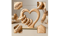 Wooden Heart with Base Freestanding Table Decor Eco-Friendly for Grandmothers