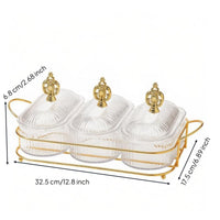 Light Luxury Design Multi-Compartment Nut Serving Platter Dust and Divided Serving Tray with Lid Removable Compartments
