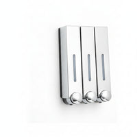Three Chamber Soap Dispenser Silvery Finish Bathroom Supply Refillable