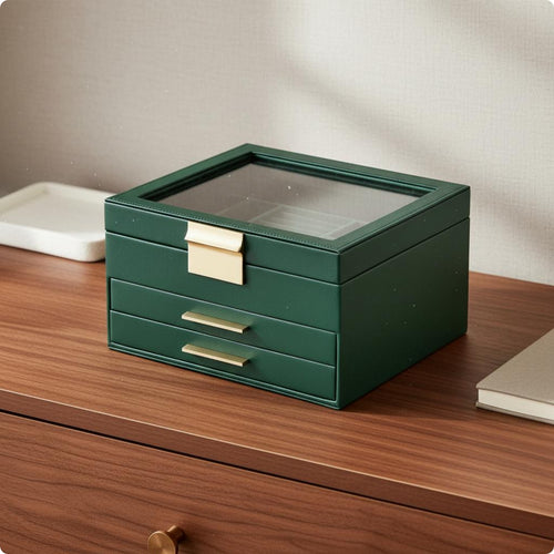 3-Layer Jewelry Box Soft Velvet Lining Storage Item Space Saving
