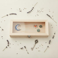Wooden Display Box Metal Latch Rectangular Wood Shadow Box for Crafters