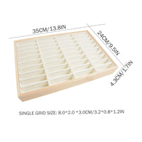 Velvet Lined Wooden Bracelet Display Tray Long-Lasting Multi-Compartment Jewelry Holder Tangle-Tangle-Resistant Organization for Craft Fair