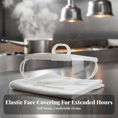 Anti-Fog Clear Food Service Mask Breathable Plastic Mouth Cover Adjustable Ear Loops for Chefs, Caterers, Catering, Kitchen, Beauty Salon