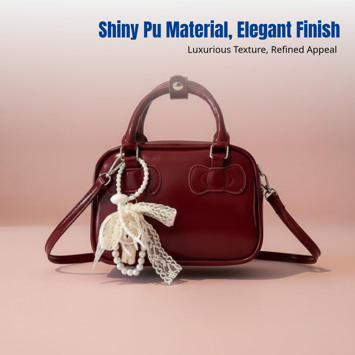 2025 Korean Style Women's Bowling Bag, Small Square PU Handbag, Shoulder & Crossbody, Fashionable Accessory