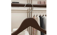 Flocked Wooden Hanger Heavy Duty Wide Shoulder Hanger for Clothing Storage