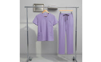 Breathable Scrub Set Multiple Pockets Nurse Attire Set Drawstring Waist V-Neck Scrub Attire for Nurses, Beauticians, Caregivers, Hospital, Medical Office, Spa