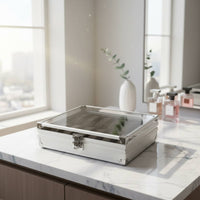 12 Compartment Watch Box Reinforced Corners Aluminum Watch Case Individual Item Storage Debris-Resistant Scuff Protection