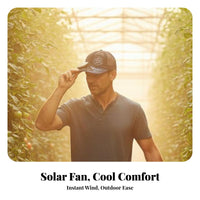 Sun Protection Solar Powered Fan Hat Lightweight Cooling Fan Hat Adjustable Fit for Men, Adults, Construction Site, Gardening, Fishing
