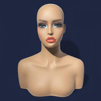 PVC Mannequin Head Multi Function Hairpiece Head Mannequin Sturdy Half Body Hairpiece Stand for Salon Workers