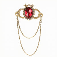 Steampunk Brooch Antique Gold-Tone Gear Brooch Layered Cogwheel