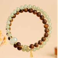 Agarwood Bracelet Stacked Wear Jade Bead Bracelet Stackable for Girlfriend