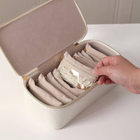 Portable Jewelry Travel Case Sleek Design 12-Pouch Jewelry Storage Box Large Capacity Safeguarding Soft Lining for Travelers
