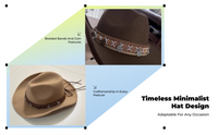 Kids Adjustable Wool Cowboy Hat, Wide Brim, Western
