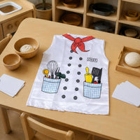 Children's Cook Costume Sleeveless Chef Costume Outfit Lightweight Textile