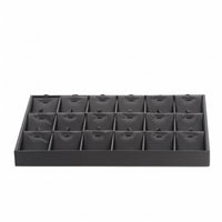 Black PU Leather Jewelry Display Tray Stackable Black Jewelry Display Tray