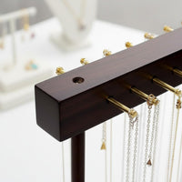 Wooden Necklace Display Stand Walnut Finish Necklace Display Stand Countertop Jewelry Hanging Rack Untangled-Untangled