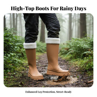 Non-Slip Sole Knee-High Rain Boots Easy to Clean Tall Rain Boots Single-Piece Molding for Adults, Dog Walkers, Outdoor, Gardening