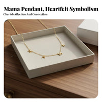 MAMA Letter Necklace Stainless Steel Mom Phrase Necklace Tarnish Resistant