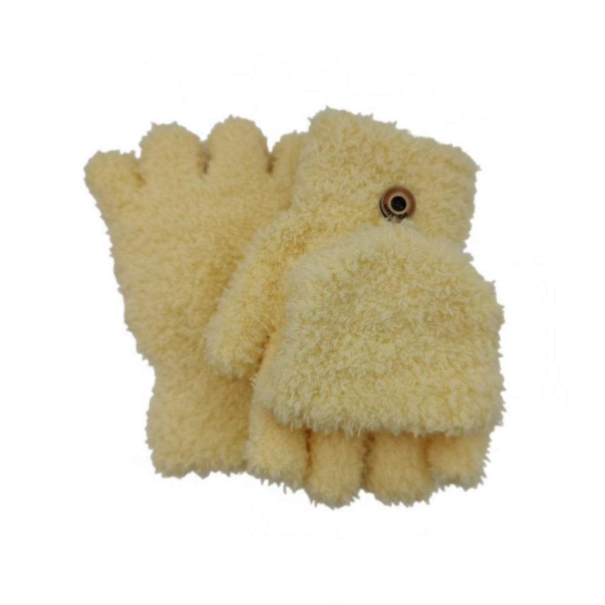 Solid Color Flip Top Fleece Gloves Warm and Thick Convertible Fingerless Gloves Texting Friendly for Students, Kids, Writing, Typing, School