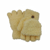 Solid Color Flip Top Fleece Gloves Warm and Thick Convertible Fingerless Gloves Texting Friendly for Students, Kids, Writing, Typing, School