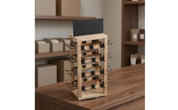Rotating Jewelry Display Rack Tabletop Wooden Pegboard Display Space-Saving