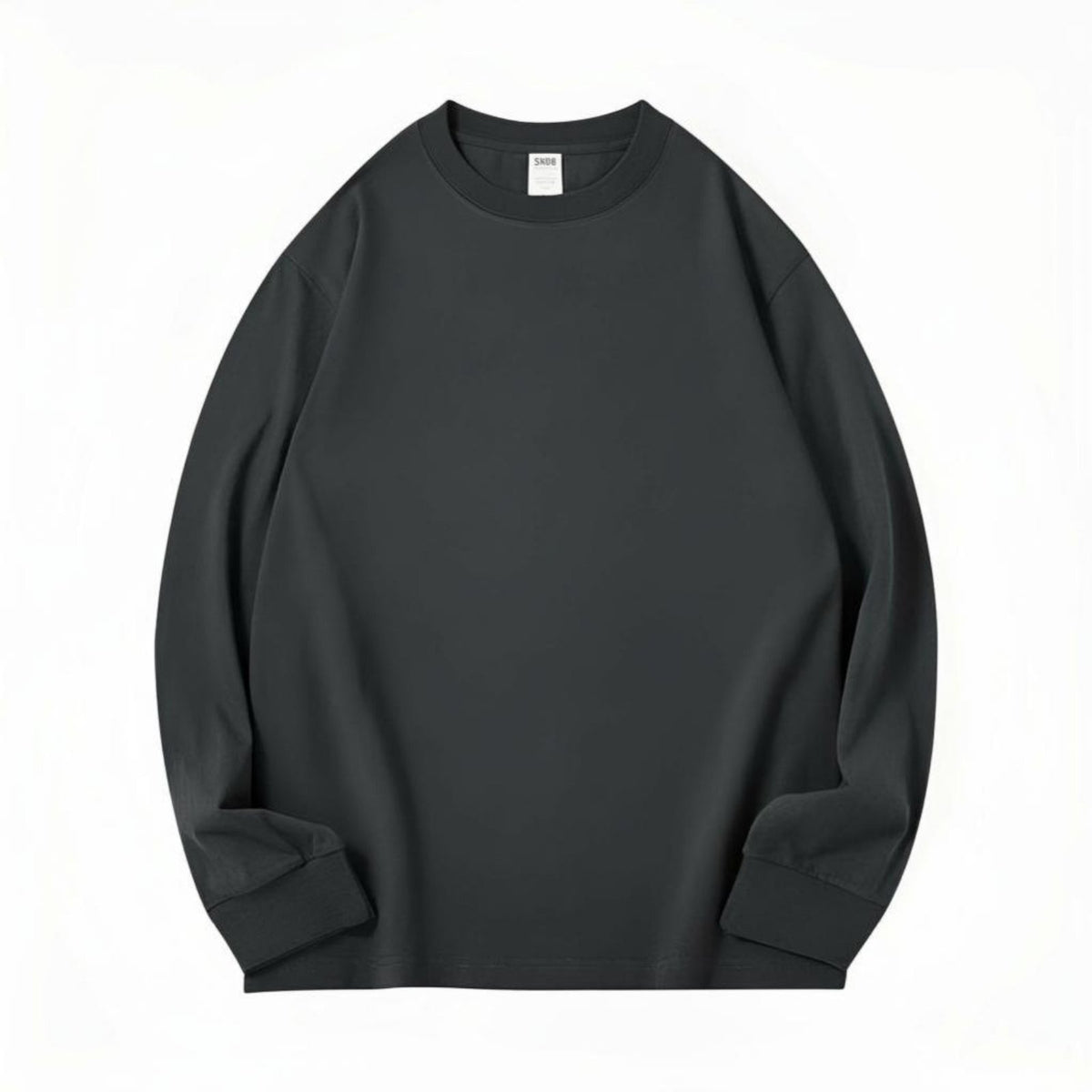 Thick Long Sleeve T-Shirt, Round Neck, Plain, Unisex, Everyday