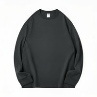 Thick Long Sleeve T-Shirt, Round Neck, Plain, Unisex, Everyday