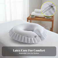 Latex Core U-Shaped Face Pillow Removable and Washable Cover U-Shaped Prone Position Pillow Easy to Clean for Beauticians, Estheticians