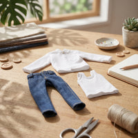 1/12 Scale Male Clothes Set Topstitching 1/12 Scale Doll Outfit Casual Style Miniature Apparel