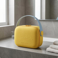 Boxy Cosmetic Bag Matte Rectangular Makeup Case Top Handle