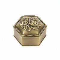 Vintage Metal Jewelry Box Floral Relief Floral Jewelry Box Gift Idea Small Decor