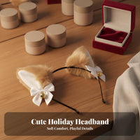 Cat Ear Headband Adorable Design Soft Cat Ears with Tinkler S Headband with Tinkler S and Ribbon S Cute Design Faux Kitty Ears