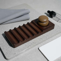 Nail Art Brush Holder with Wash Cup Polished Edges for Beauty Studio